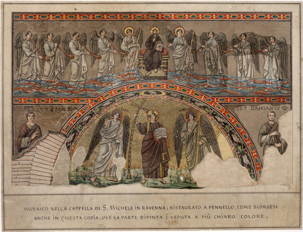 Ravenna Mosaik S. Michele Zeichnung